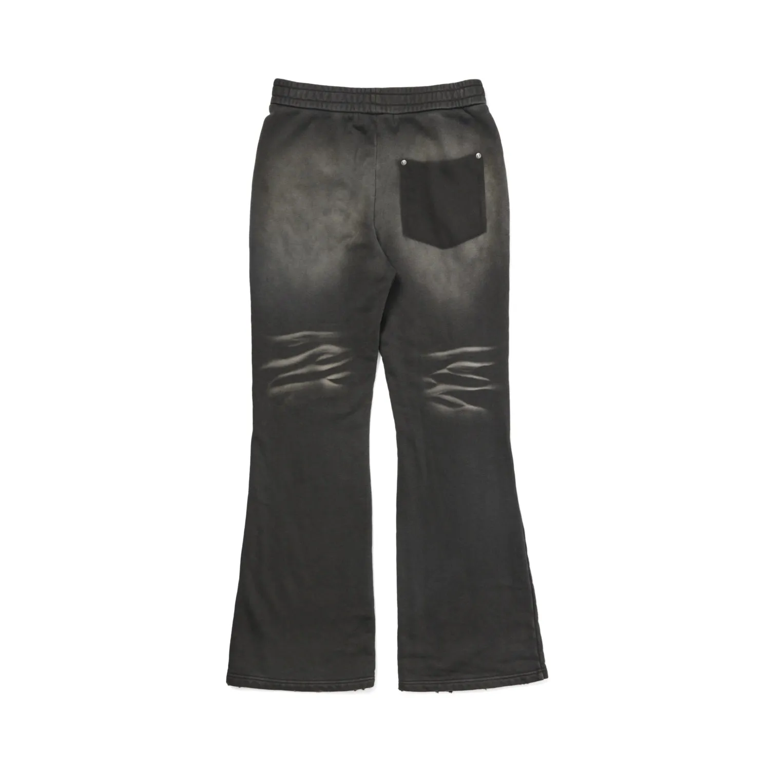 Printed Slogan Flared Jeans In Black