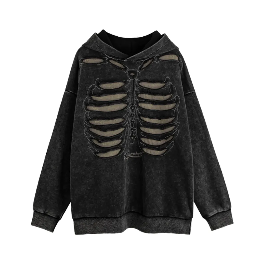 "High Street Skull Washed" Hoodie