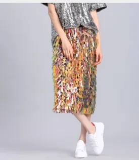 Rave sequin midi skirt