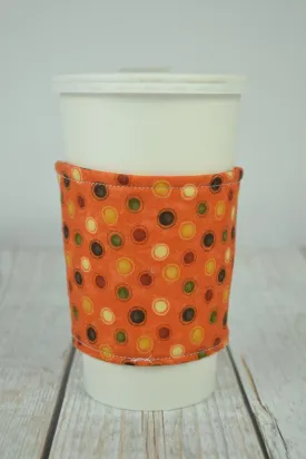 READY MADE Coffee Cozy - Orange Dots