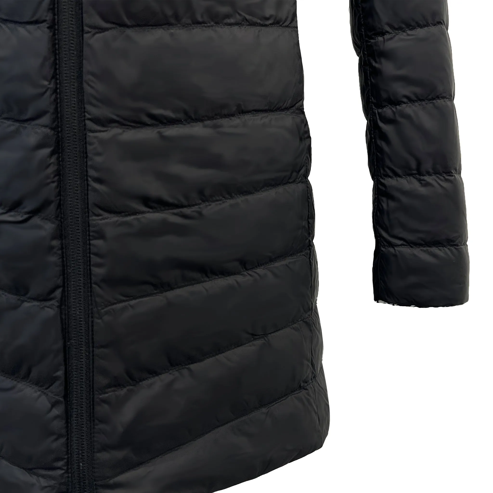 Reversible Black Houndstooth Duck Down Puffer Coat