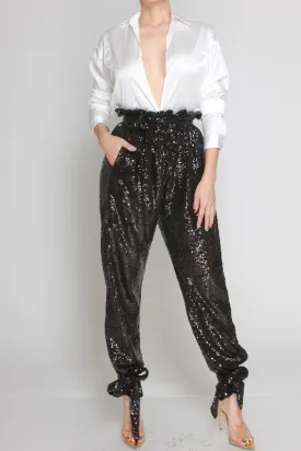 Sequins High Waist Pants