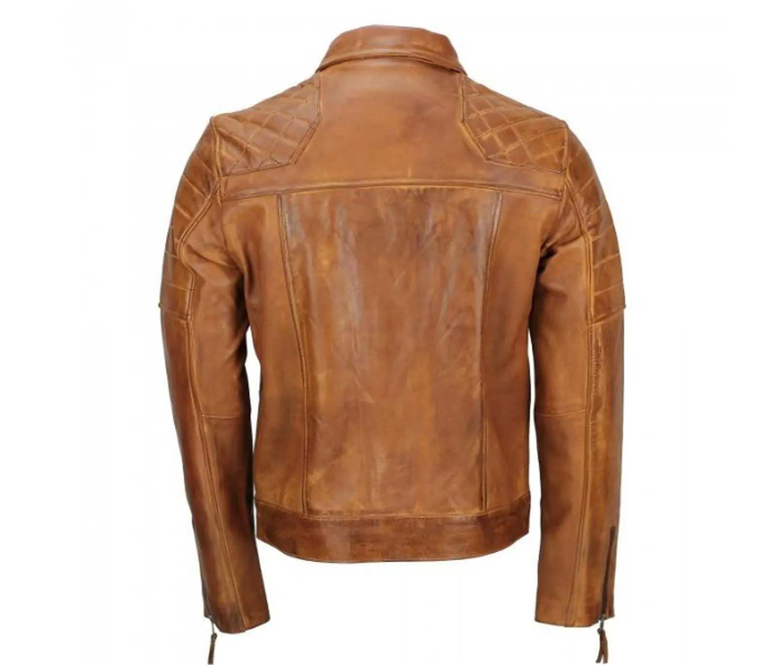 Sheepskin Brown Biker Jacket Mens