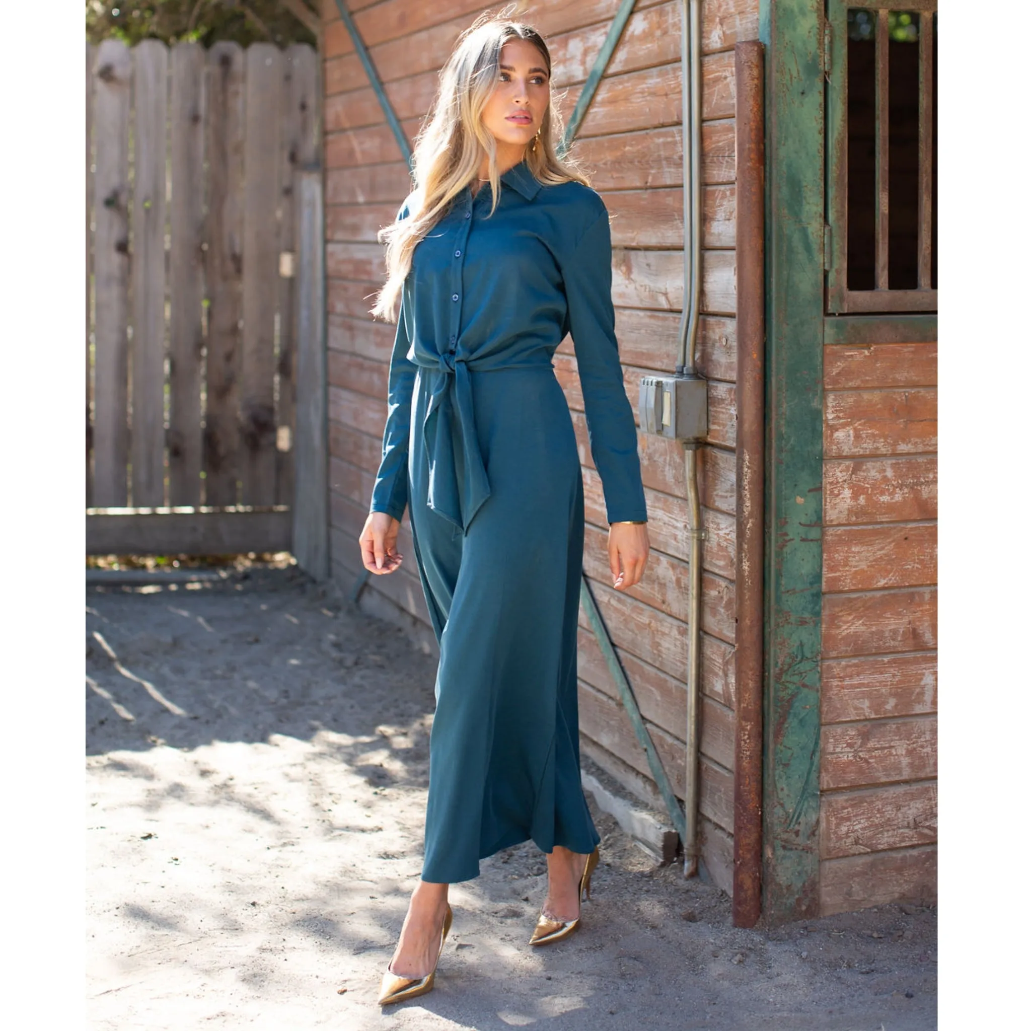Slip Dress Dark Teal Adina LV