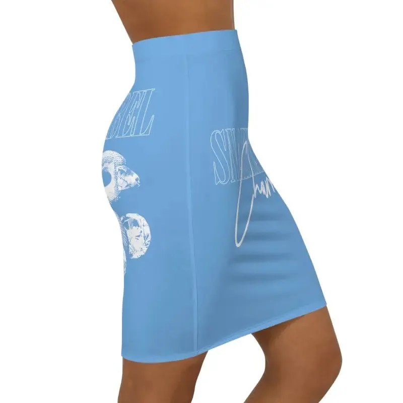 Snake Women's Mid-Waist Pencil Skirt with Figure-Flattering Design