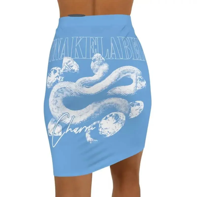 Snake Women's Mid-Waist Pencil Skirt with Figure-Flattering Design