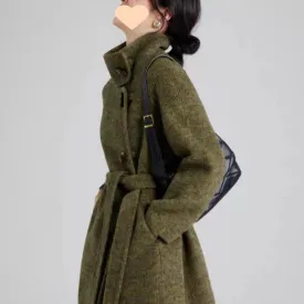 Standard Collar Woolen Overcoat