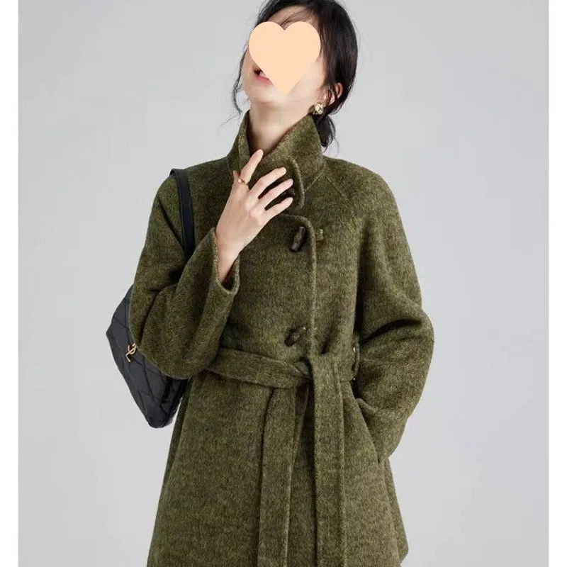 Standard Collar Woolen Overcoat