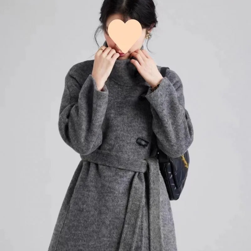 Standard Collar Woolen Overcoat
