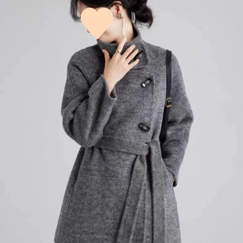 Standard Collar Woolen Overcoat