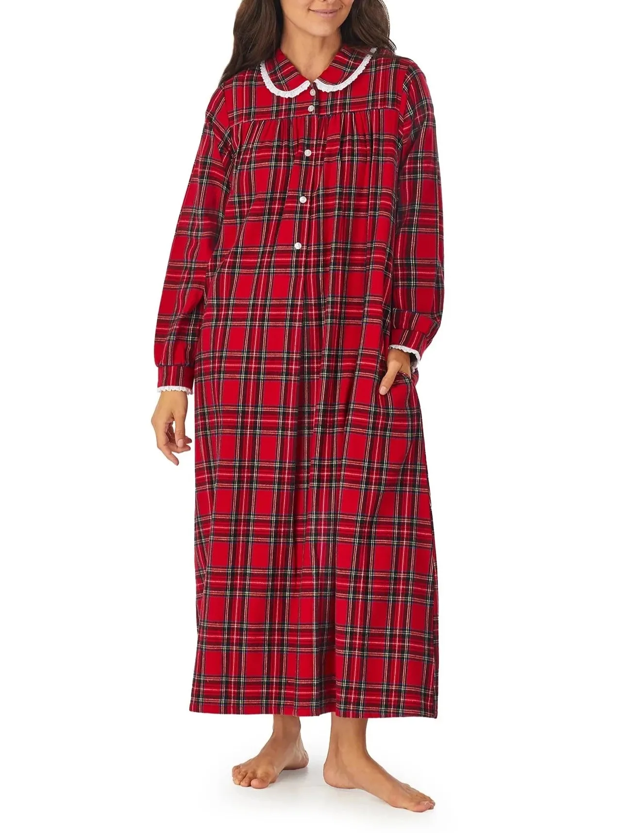Tartan Peter Pan Flannel Gown