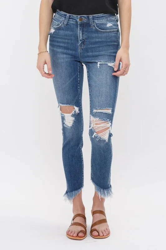 The Shanon Mid Rise Crop Skinny Denim Jeans - Mica *