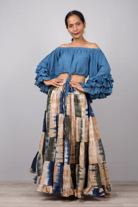 Tiered Long Skirt - Hippie Skirt