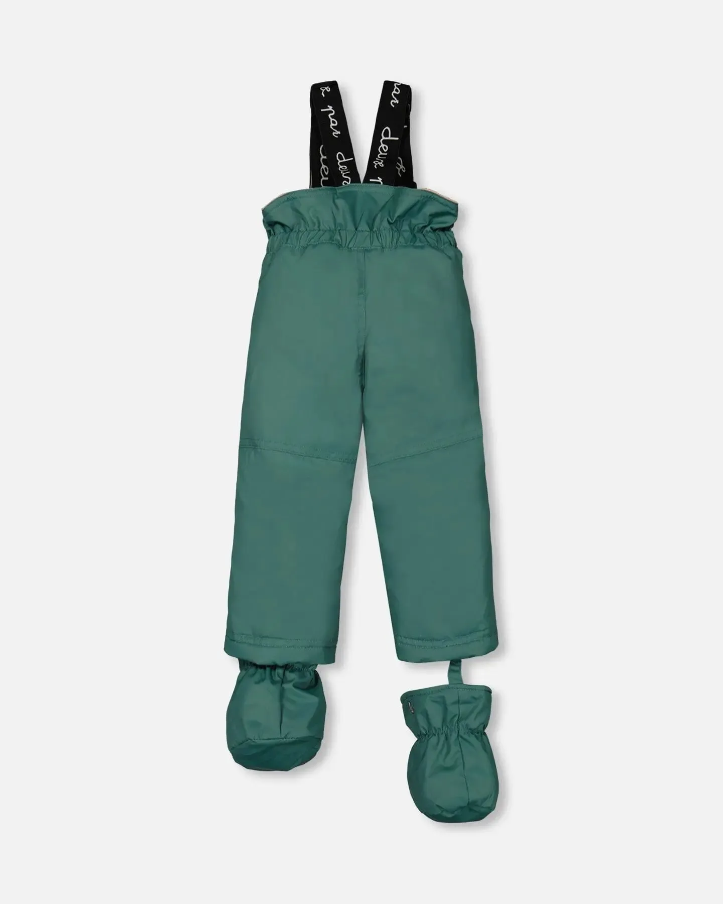 Two Piece Baby Snowsuit Sage Green And Printed Cats