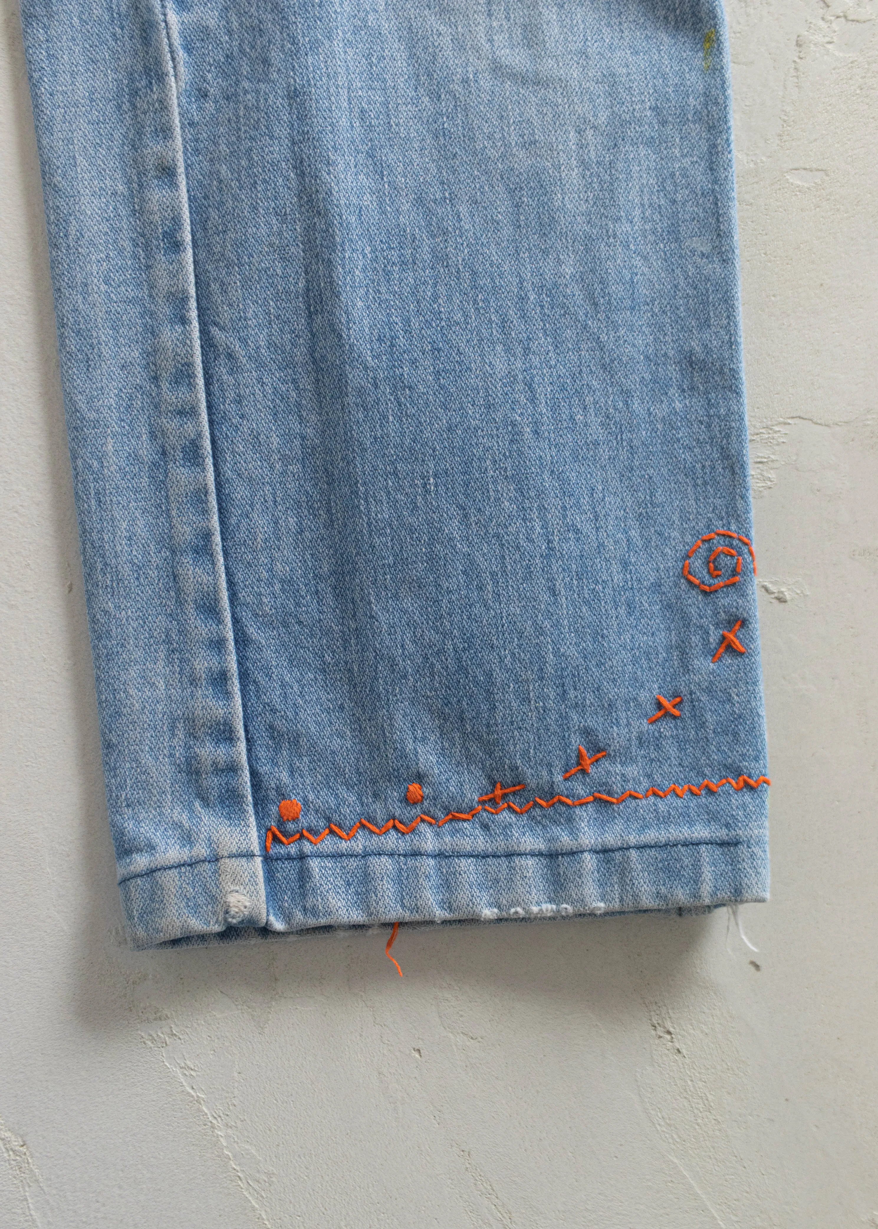 Vintage 1970s GWG Lightwash Embroidered Jeans Size Women's 26 / Men's 30