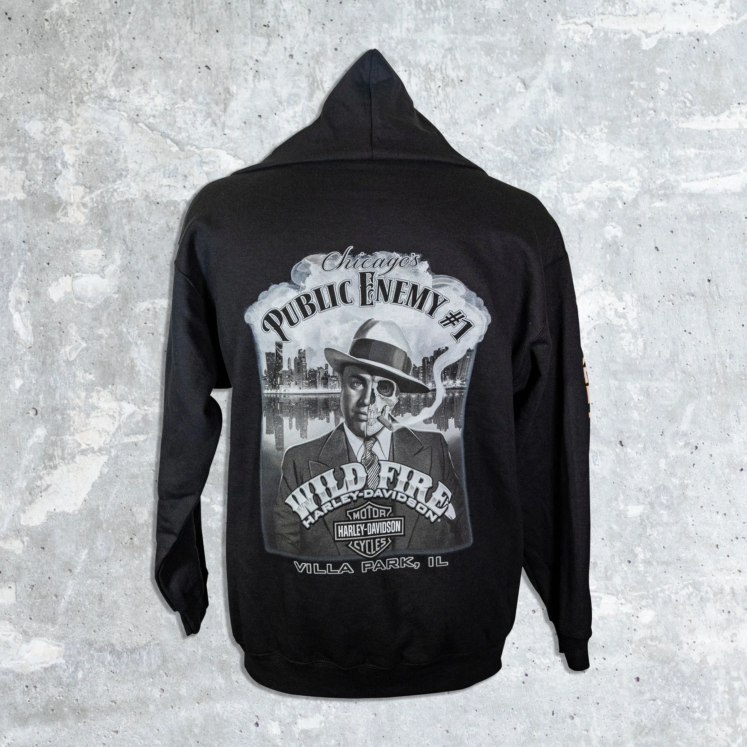 Wildfire Harley Davidson- Bar and Shield Zip Up Hoodie