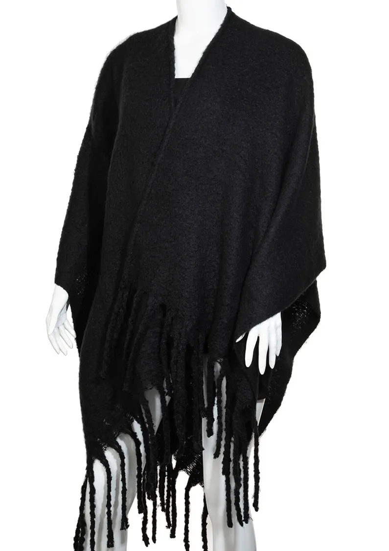 winter fringe wrap * available in black, taupe and champagne