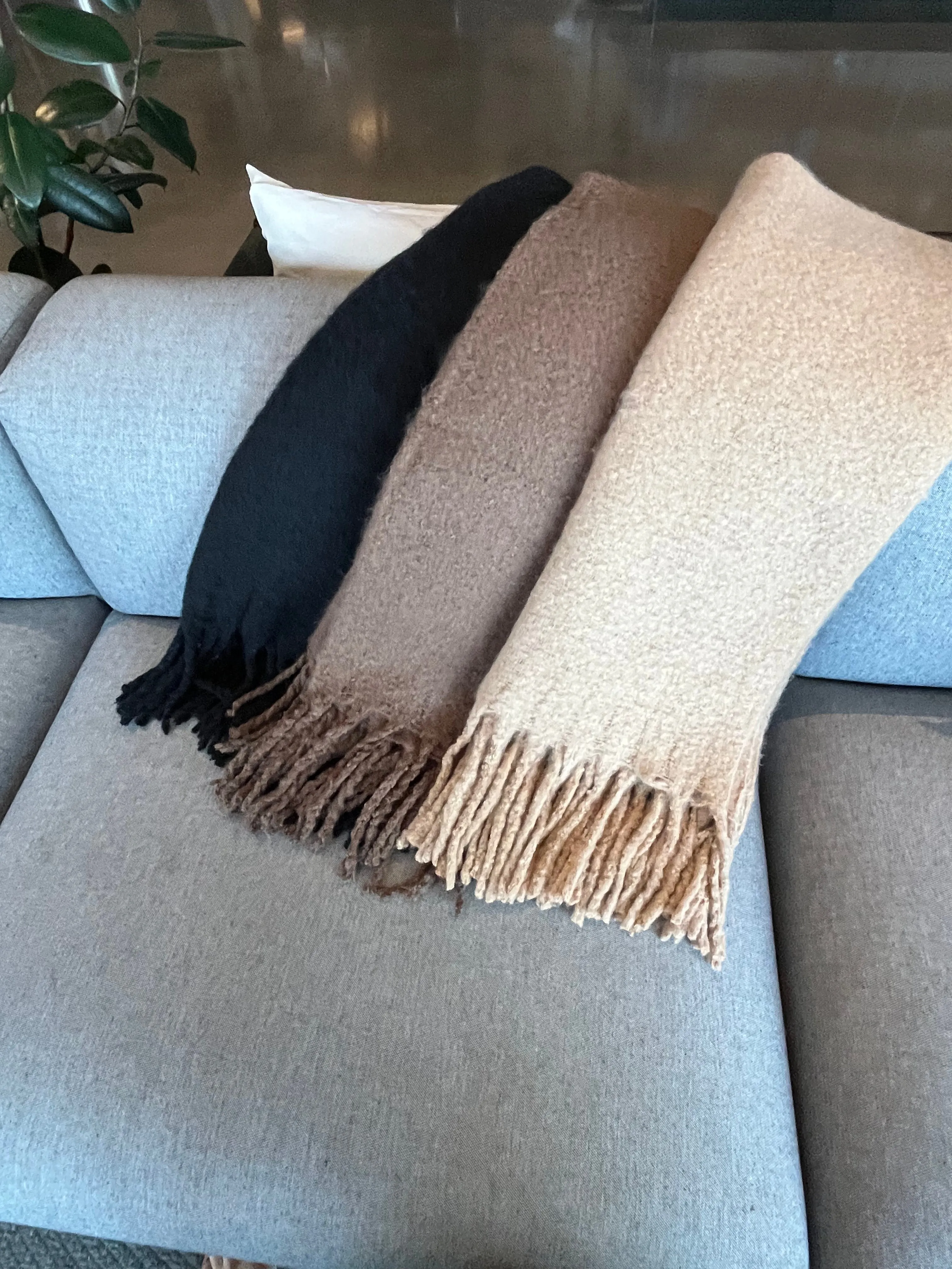 winter fringe wrap * available in black, taupe and champagne