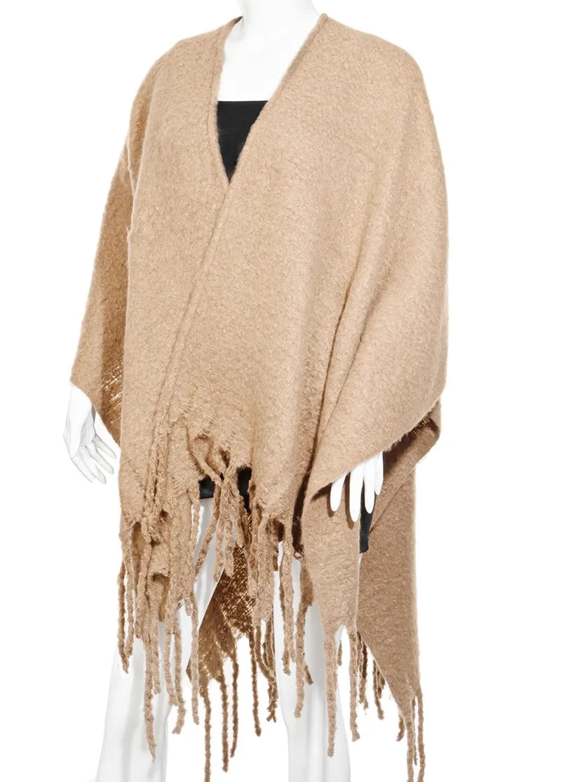 winter fringe wrap * available in black, taupe and champagne