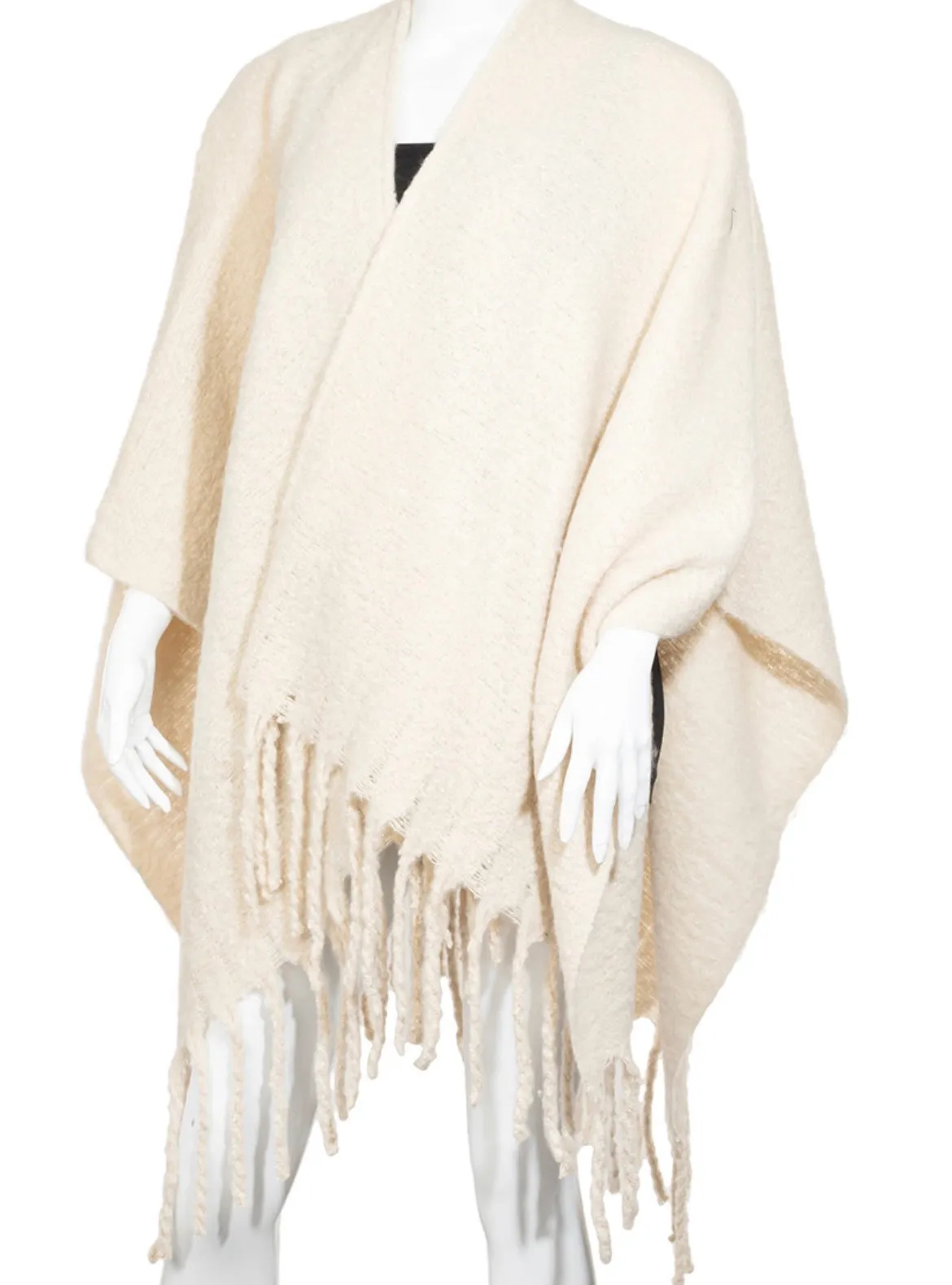 winter fringe wrap * available in black, taupe and champagne