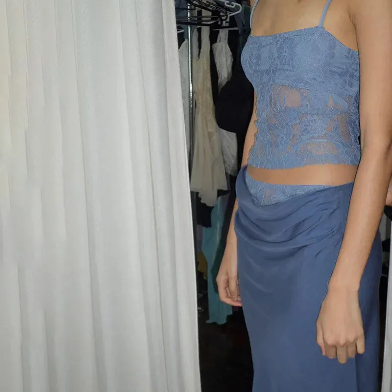 Women's Printed Spaghetti Strap Maxi Skirt Set