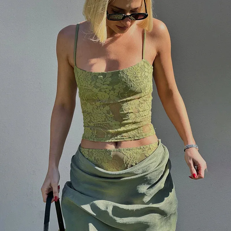 Women's Printed Spaghetti Strap Maxi Skirt Set