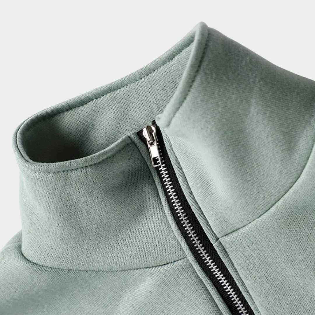 Women's Two-Piece Tracksuit - Fleece Lined - Zip-Up Sweatshirt & High-Waist Pants - Multiple Colours